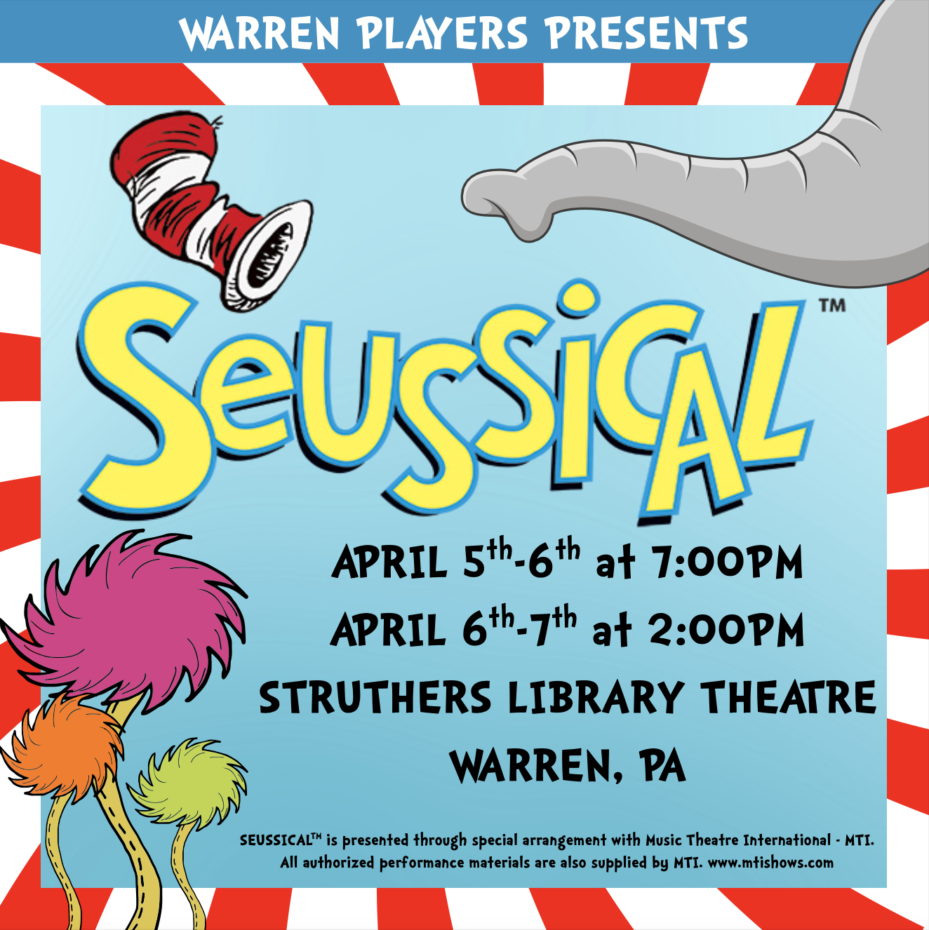 Seussical Struthers Library Theatre